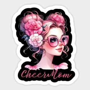 Cheer Mom Cheerleader Mama Life Messy Bun Mother's Day Sticker